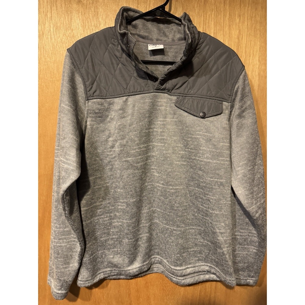 GOAT USA Better Sweater Medium T Snap Sweater Gray Quilted Shoulder